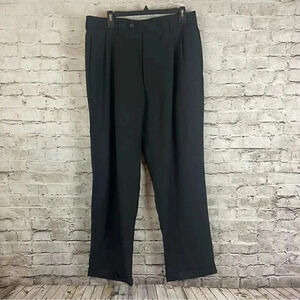 Jos. A Bank Men's Black Slacks Dress Pants Size 35R Cuffed 100% Wool Career